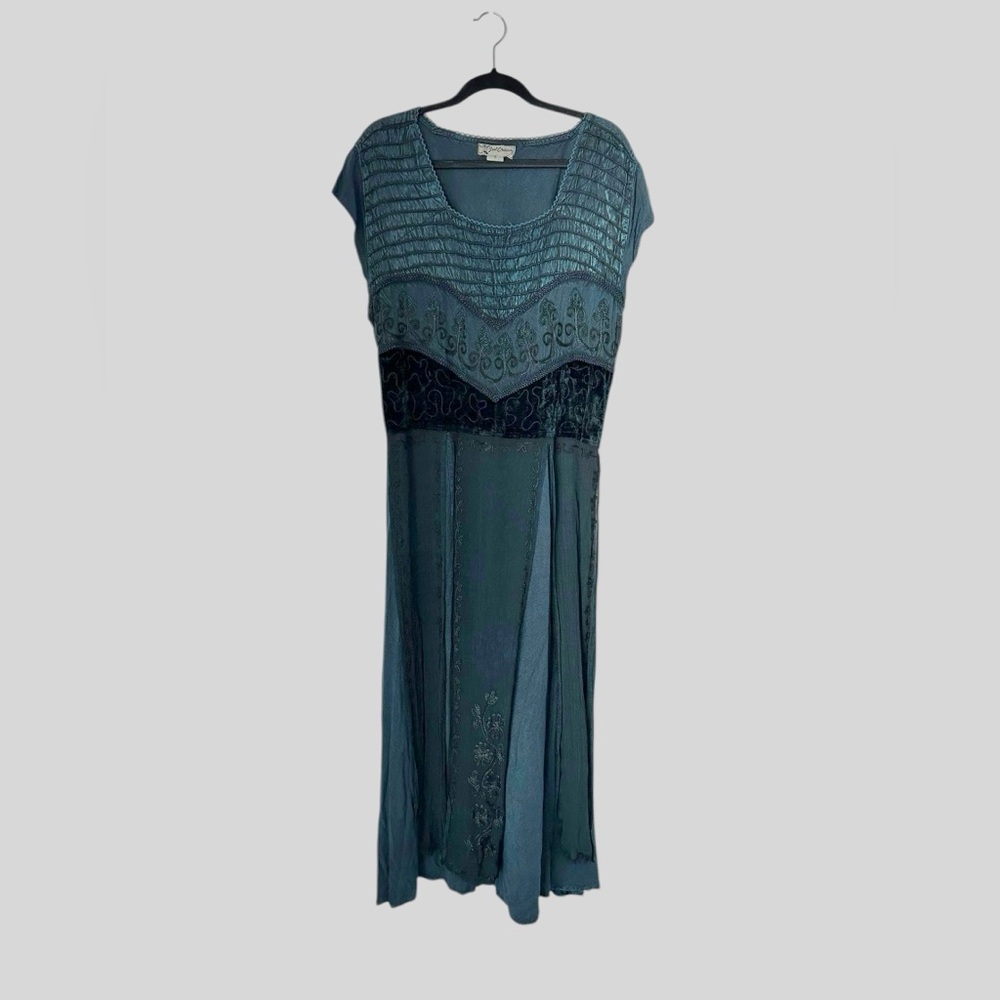 Vintage boho just cruising blue black dress